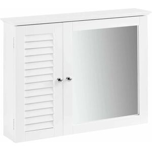 Bathroom Wall Mirror Cabinet, BZR55-W - Sobuy