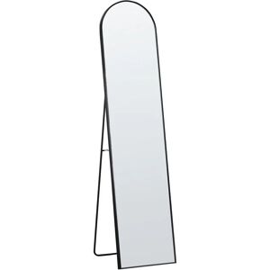 Beliani - Freestanding Mirror 36 x 150 cm Framed Oval Full Lenght Stand Black Bagnolet - Black