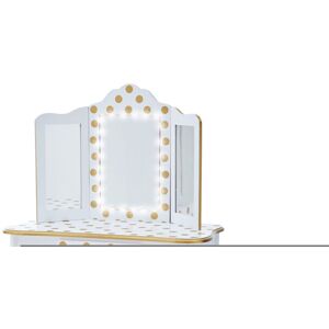 FANTASY FIELDS Fashion Polka Dot Prints Gisele Play Vanity Set with Led Mirror Light - L60 x W30 x H100 cm - White/Gold