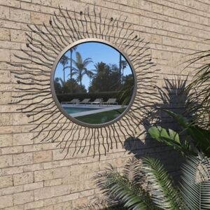 Sweiko - Garden Wall Mirror Sunburst 80 cm Black VDTD18504
