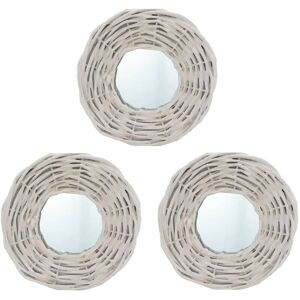 SWEIKO Mirrors 3 pcs White 15 cm Wicker FF287635UK