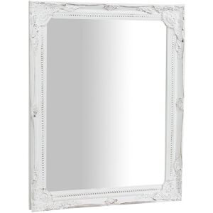 Biscottini - Bathroom wall makeup mirror Vertical/horizontal mirror with rectangular white wooden frame to hang Shabby Bedroom decoration