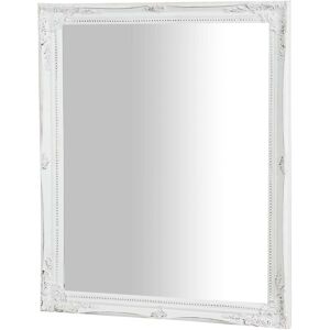 Biscottini - Bathroom wall makeup mirror Vertical/horizontal mirror with rectangular white wooden frame to hang Shabby Bedroom decoration