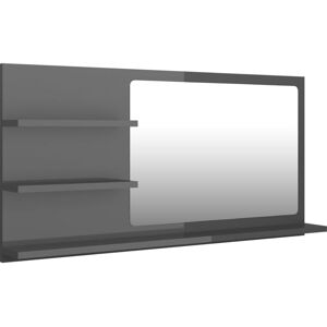 Vidaxl - Bathroom Mirror High Gloss Grey 90x10.5x45 cm Engineered Wood Grey