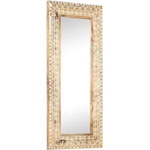 Vidaxl - Hand-Carved Mirror 110x50x2.6 cm Solid Mango Wood Brown