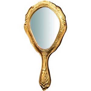 BISCOTTINI Vintage Handle Mirror 30x14cm Makeup Mirror with Handle Vintage Table Mirror Small Dressing Table Baroque Mirror