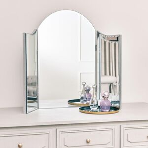 Melody Maison - Vintage Style Dressing Table Triple Mirror - Mirror / Silver