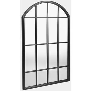 Vonhaus - Outdoor Mirror for Gardens – Medium Arched Black Window Mirror for Walls, Industrial Style Indoor & Outdoor Mirror, Durable & Weather