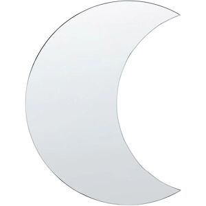 BELIANI Wall Hanging Mirror Crescent Moon Shape 40 x 60 cm Glass Silver Pesmes - Silver