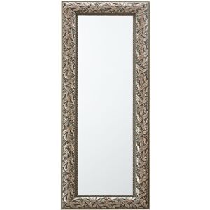 Beliani - Wall Rectangular Mirror Wooden Frame Vintage Retro Antique Gold 51x141 cm Bellac - Gold