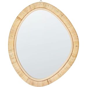 Beliani - Wall Hanging Mirror Home Décor Irregular Shape Frame Rattan 50 x 60 cm Natural Zaatari - Natural