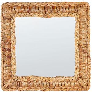 Beliani - Wall Hanging Mirror Home Décor Square Shape Frame Wicker Water Hyacinth Natural 52 x 52 cm Langli - Natural