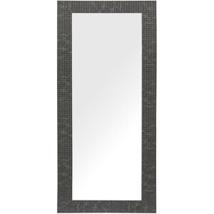 Beliani - Retro Classic Wall Mounted Mirror 50 x 130 cm Synthetic Frame Black Plaisir - Black