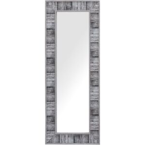 Beliani - Rustic Rectangle Wall Mirror Wooden Mosaic Effect 50 x 130 cm Grey White Rosnoen - Grey