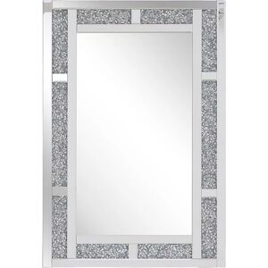 Beliani - Glamour Accent Mirror Rectangular 60 x 90 cm Wall Mounted Silver Frame Avrille - Silver