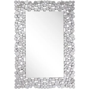 Beliani - Modern Glamour Accent Mirror Rectangular 60 x 90 cm Wall Mounted Silver Mernel - Silver