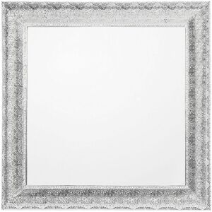 Beliani - Wall Mirror Silver Polished Ornate Metal Frame Square Cavan - Silver