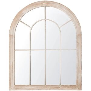 Beliani - Vintage Wall-Mounted Mirror Window Shape Metal Frame Distressed Beige Embry - Beige