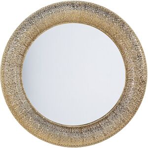 Beliani - Modern Home Round Gold Mirror Wall Mounted Entryway Living Room Channay - Gold