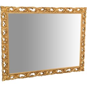 BISCOTTINI Hanging Wall Mirror in antique gold leaf finish wood made in italy