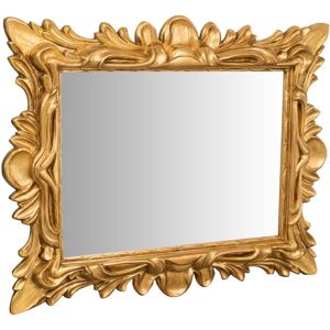 BISCOTTINI Hanging Wall Mirror IN ANTIQUE GOLD LEAF FINISH WOOD MADE IN ITALY