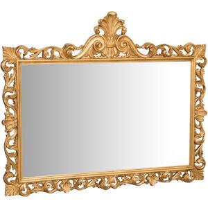 BISCOTTINI Hanging Wall Mirror in antique gold leaf finish wood made in italy