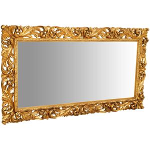 BISCOTTINI Hanging Wall Mirror in antique gold leaf finish wood made in italy