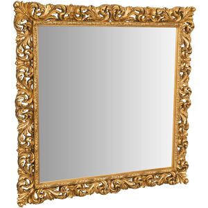 BISCOTTINI Hanging Wall Mirror in antique gold leaf finish wood made in italy