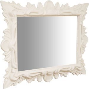BISCOTTINI Hanging Wall Mirror in antique white finish wood made in italy