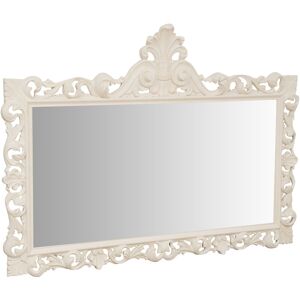 BISCOTTINI Hanging Wall Mirror in antique white finish wood made in italy