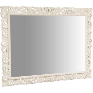 BISCOTTINI Hanging Wall Mirror in antique white finish wood made in italy