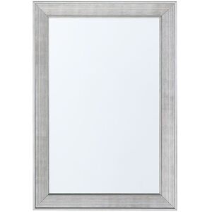 Beliani - Modern Wall Mirror Synthetic Silver Frame Rectangular Studded 61 x 91 cm Bubry - Silver