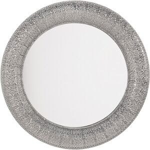 Beliani - Modern Home Round Silver Mirror Wall Mounted Entryway Living Room Channay - Silver