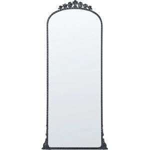 Beliani - Wall Mounted Decorative Mirror Glamour Style Hanging Decor 51 x 114 cm Black Livry - Black