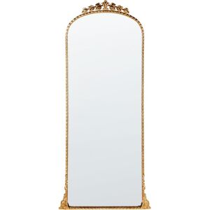 Beliani - Wall Mounted Decorative Mirror Glamour Style Hanging Decor 51 x 114 cm Gold Livry - Gold