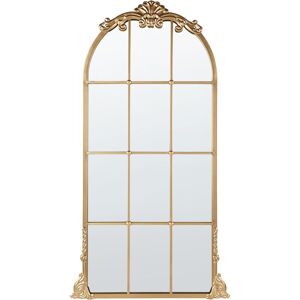 Beliani - Wall Mounted Decorative Mirror Window Style Hanging Decor 66 x 124 cm Gold Noidan - Gold