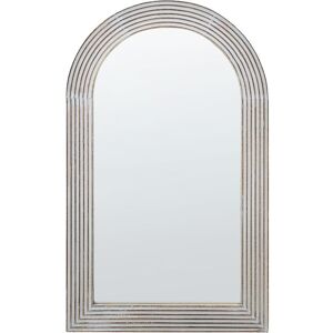 Beliani - Wall Mounted Wooden Frame Mirror Vintage Distressed Whitewash Finish Off-White Chandon - White