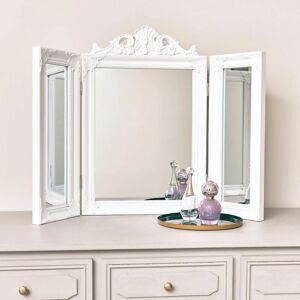 Melody Maison - White Ornate Dressing Table Triple Mirror - White