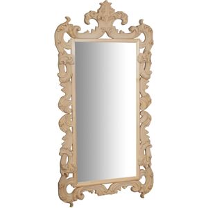 Biscottini - wooden Hanging Wall Mirror raw finish made in italy