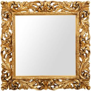 BISCOTTINI Wooden wall mirror with antique gold leaf finish made in italy