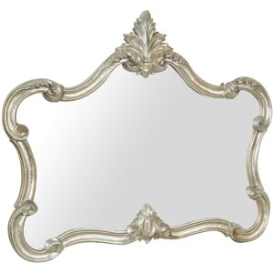 BISCOTTINI Wooden wall mirror with antique silver leaf finish Made in Italy