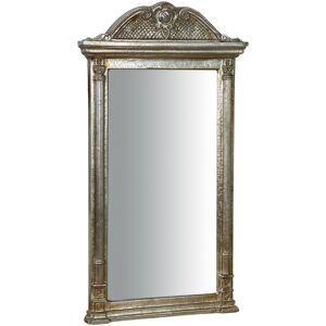 Biscottini - wooden wall mirror with antiqued silver leaf finishing made in italy