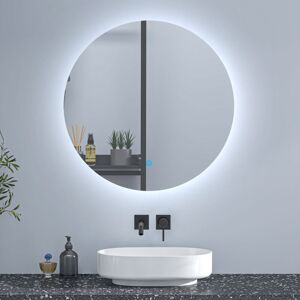 Sky Bathroom - 800mm Wall Mounted led Bathroom Mirror with Anti-Fog&Touch Sensor,6000K Cool White Light