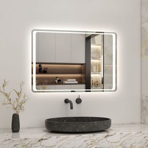 Acezanble - 700x500mm led Bathroom Mirror with Lights Sensor Switch Illuminated Bathroom Mirror with Demister Pad for Makeup Cosmetic Shaving