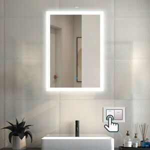 Acezanble - Bathroom Mirror with Led Lights, 700X500mm Dimmable Illuminated Backlit Bathroom Mirror with Desmister, Touch, Brightness Memory,