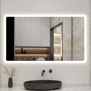 Acezanble - Illuminated Bluetooth Bathroom Mirror with Shaver Socket, 3 Colour led Lights, 1000x600mm Dimmable Wall Mirror with Desmister, Touch,