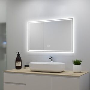 SKY - Anti-foggy Wall Mounted 700 x 500mm Mirror, Frontlit led Illuminated Bathroom Mirror Bluetooth Audio Included