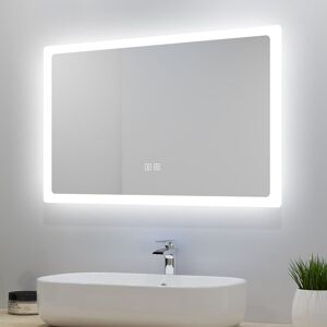 SKY - Anti-foggy Wall Mounted 700 x 500mm Mirror, Frontlit led Illuminated Bathroom Mirror Bluetooth Audio Included