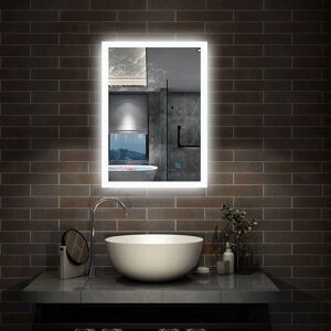 AICA SANITAIRE Backlit LED Illuminated Bathroom Mirror with Light Sensor + Demister - Type A 500 x 700mm
