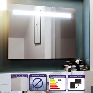 Nes Home - Bar led 800mm x 600mm Straight Corner Bathroom Mirror